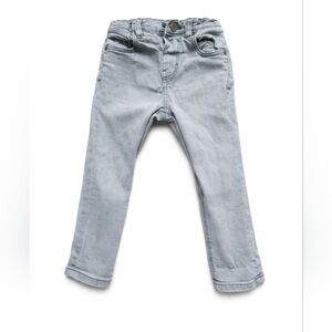 ZARA Baby Slim Denim Jeans 18–24M Gray Adjustable Waist
